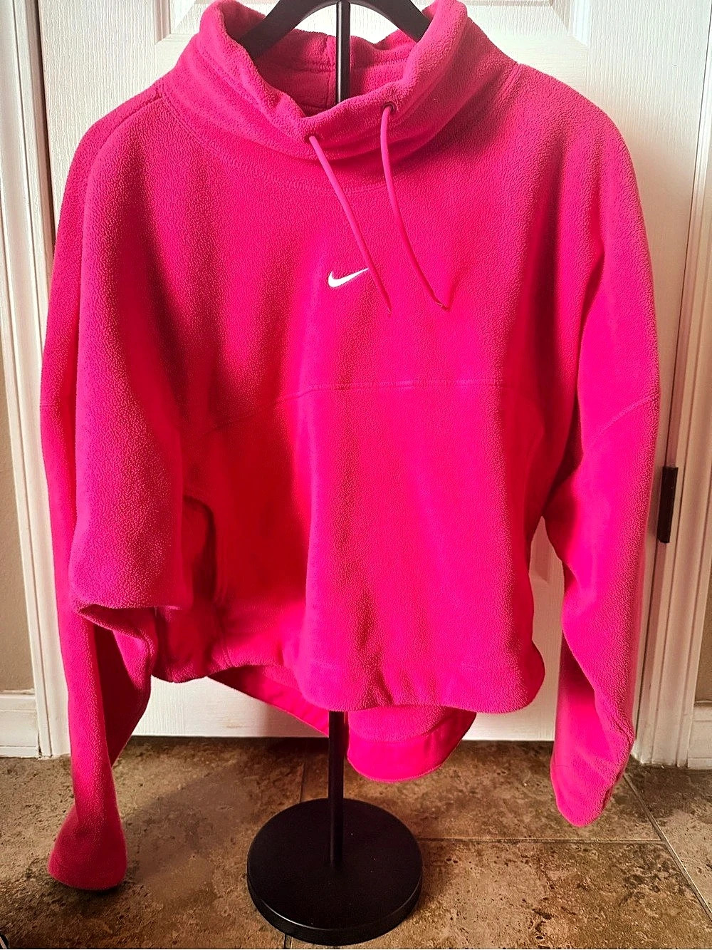 Nike Therma-FIT Funnel Neck Fleece Pullover Pink Small